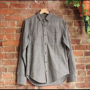 Club Monaco Grey Button Down Short Mens